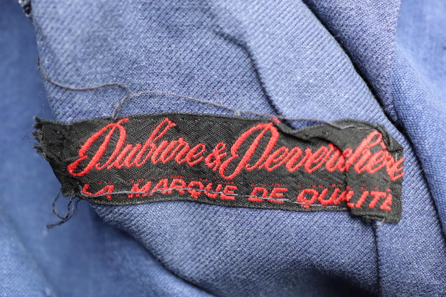 Vintage 1950s 60s French indigo blue moleskin cotton workwear trousers - chore pants - 32” x 26”