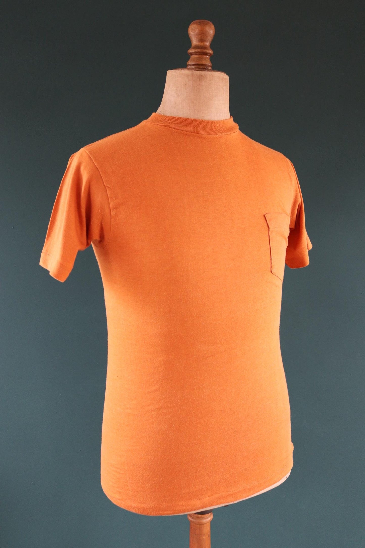 Vintage 1970s Healthknit pocket t shirt - rust orange tee - 32” chest