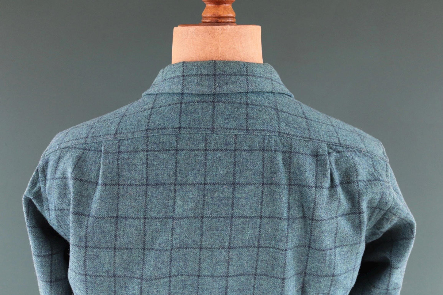 Vintage 1980s Pendleton wool board shirt - teal blue plaid - 42” chest