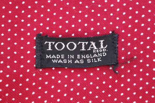 Vintage 1960s Tootal tasseled scarf - burgundy red - mod northern soul - made in England