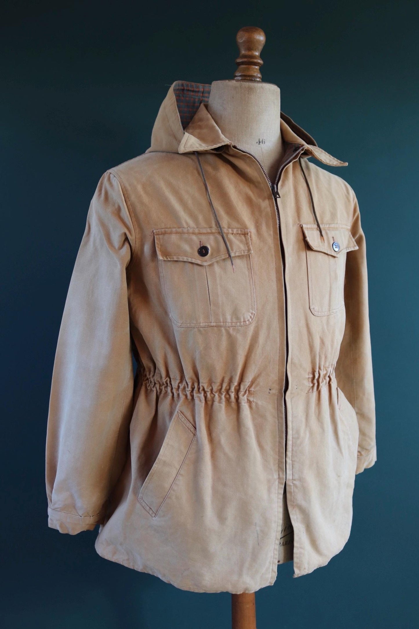 Vintage 1950s 60s French hunting jacket - workwear coat - 43” chest