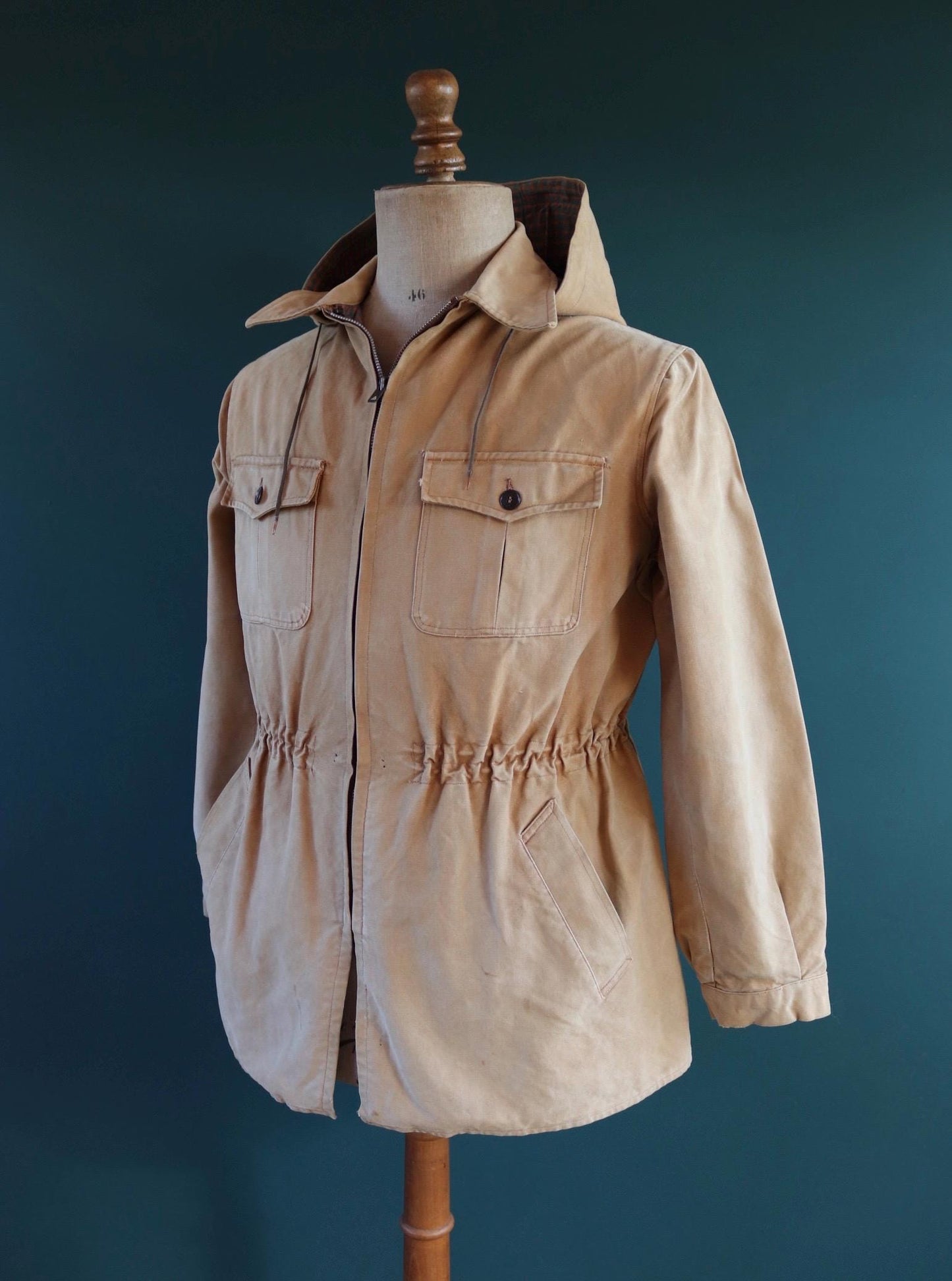 Vintage 1950s 60s French hunting jacket - workwear coat - 43” chest