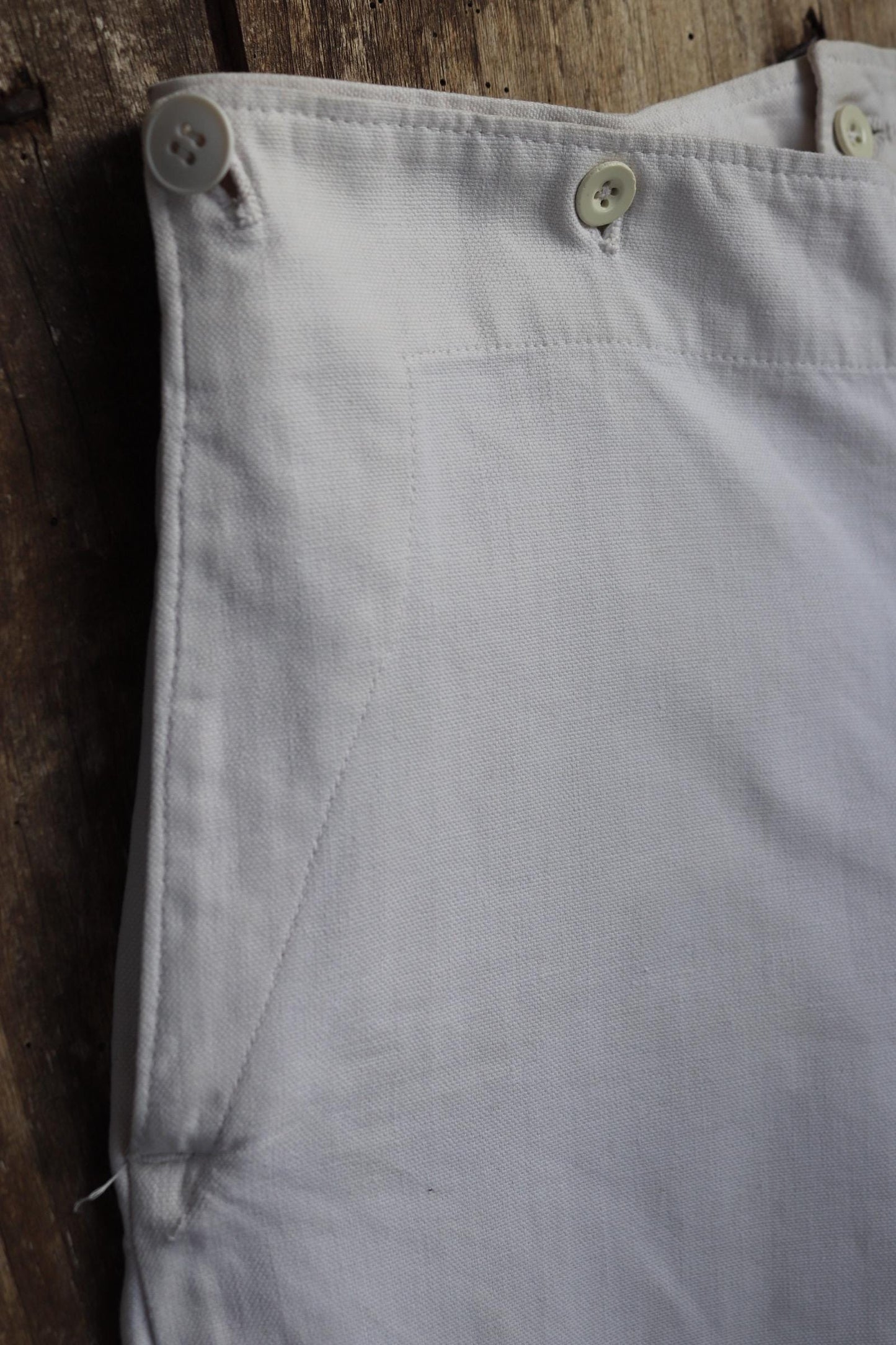 Vintage 1950s French white cotton flares - Marine Nationale trousers - military pants - bell bottoms - 28” x 30”