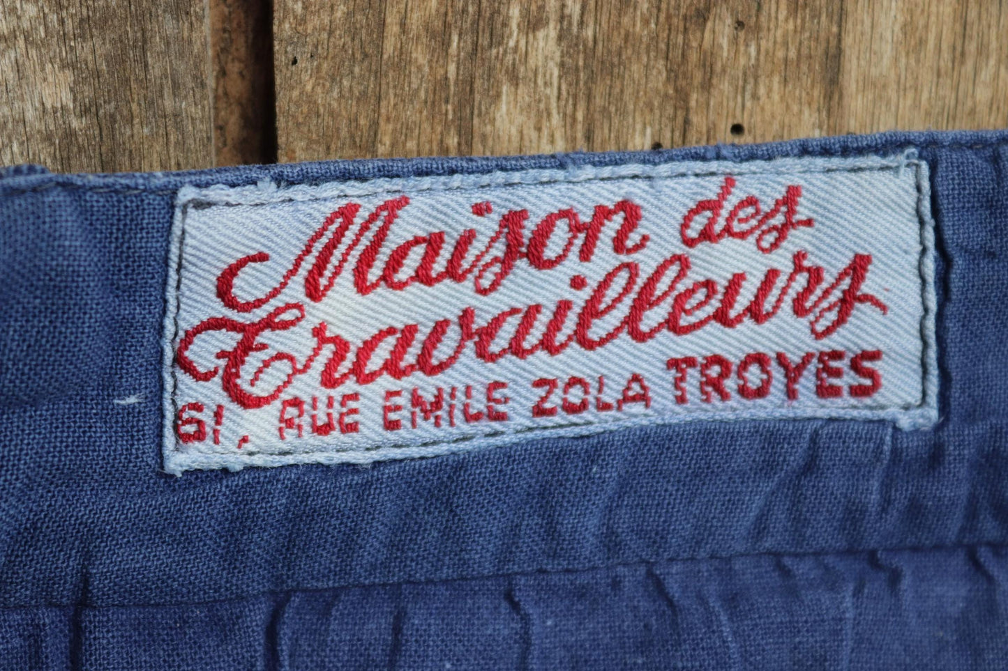 Vintage French workwear trousers - 1950s chore pants - blue cotton twill - 31” x 25”