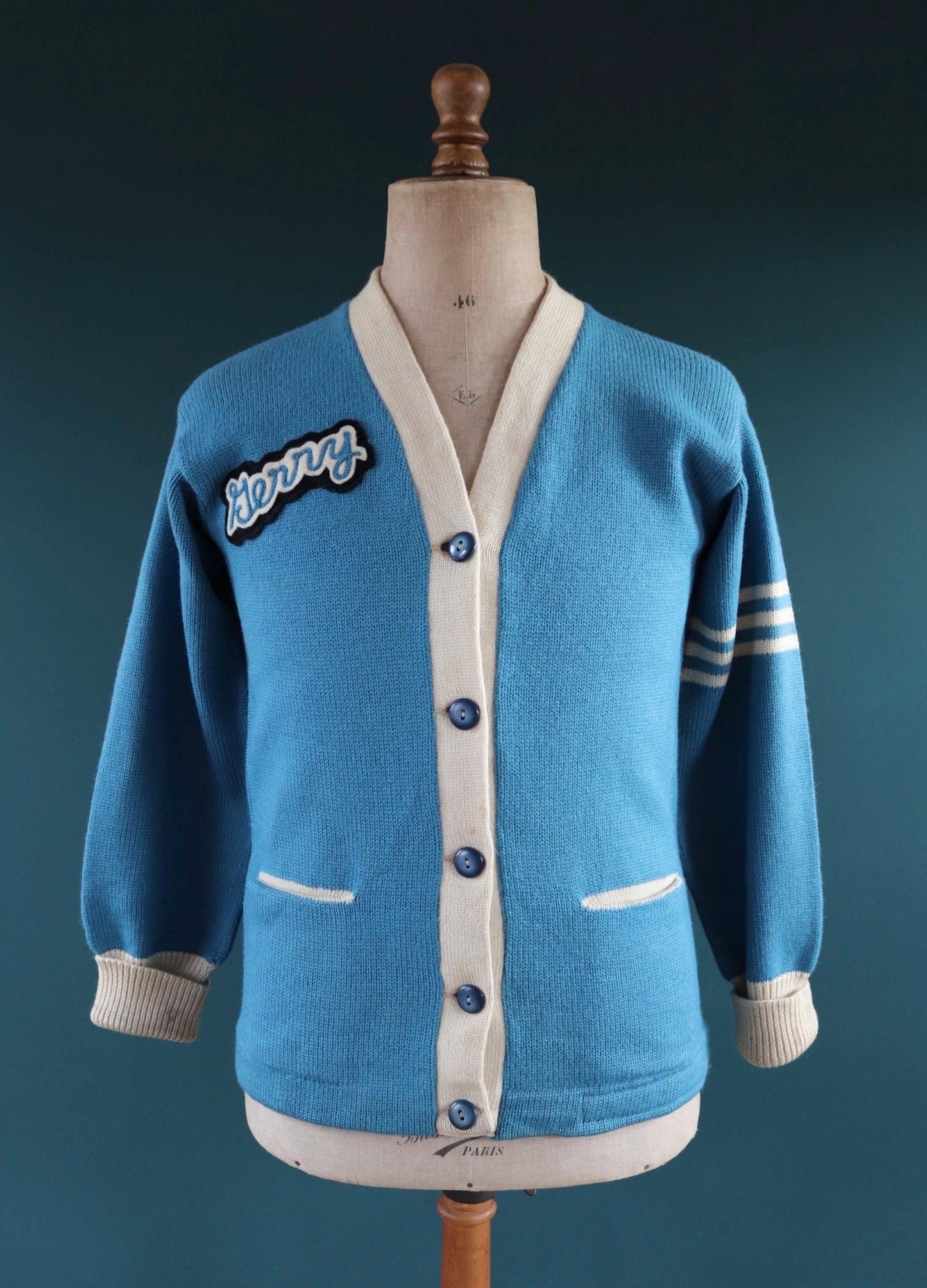 Vintage wool cardigan - varsity sweater - Ivy style - 1960s knitwear - 38” chest