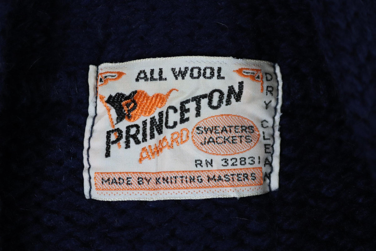 Vintage wool varsity sweater - blue cardigan - Ivy style - 1960s knitwear - chenille patch - 39” chest