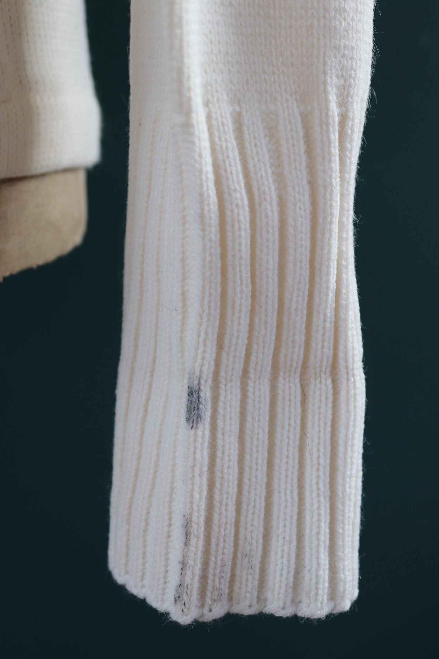 Vintage 1960s acrylic varsity sweater - Ivy League style - white cardigan - knitwear - 38” chest