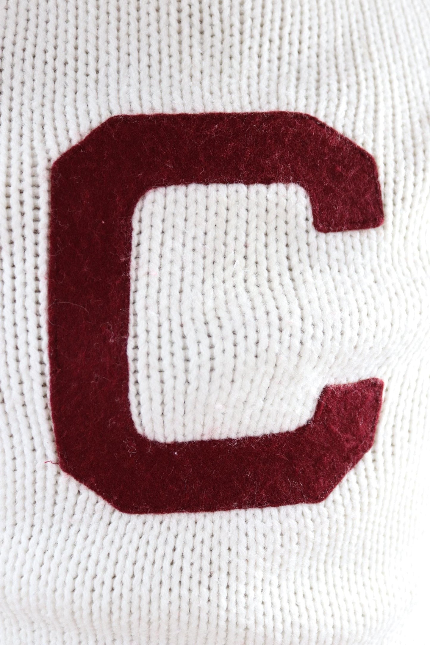 Vintage 1960s varsity sweater - white knitted jumper - Ivy League style - 38” chest