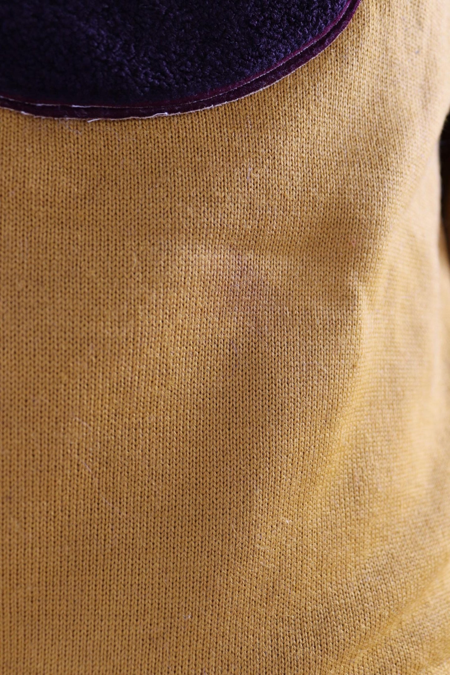 Vintage 1960s mustard wool sweater - gold varsity knit - Ivy League style - chenille patch - 40” chest