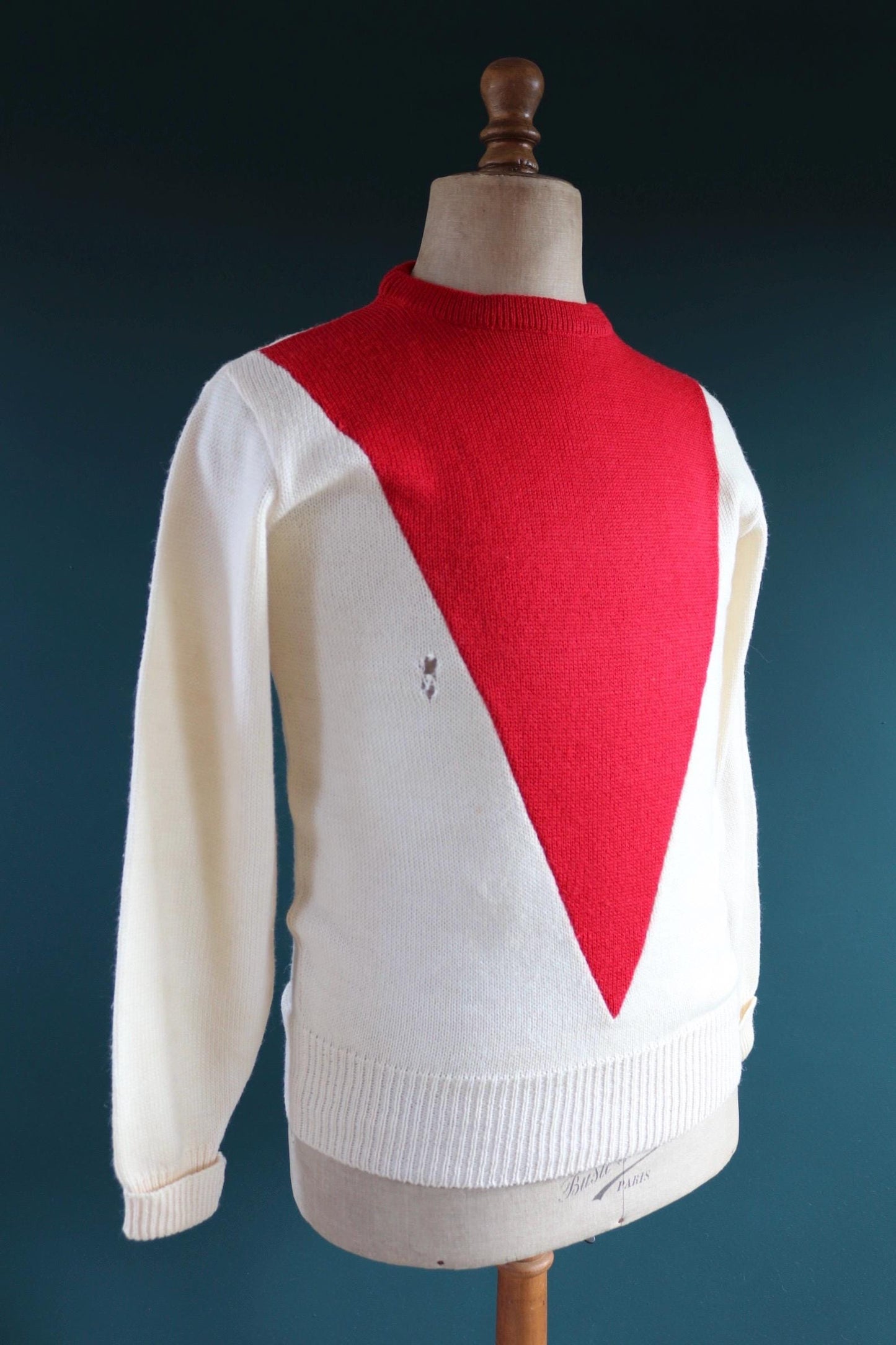 Vintage 1960s college jumper - knitted wool sweater - varsity knitwear - 38” chest