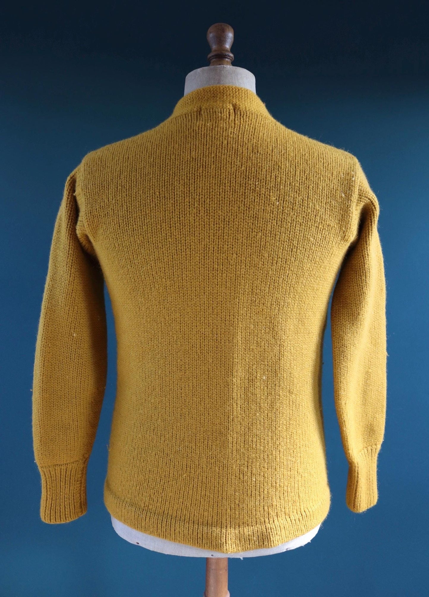 Vintage 1960s thick wool varsity sweater - knitted cardigan - Ivy League style - 38” chest