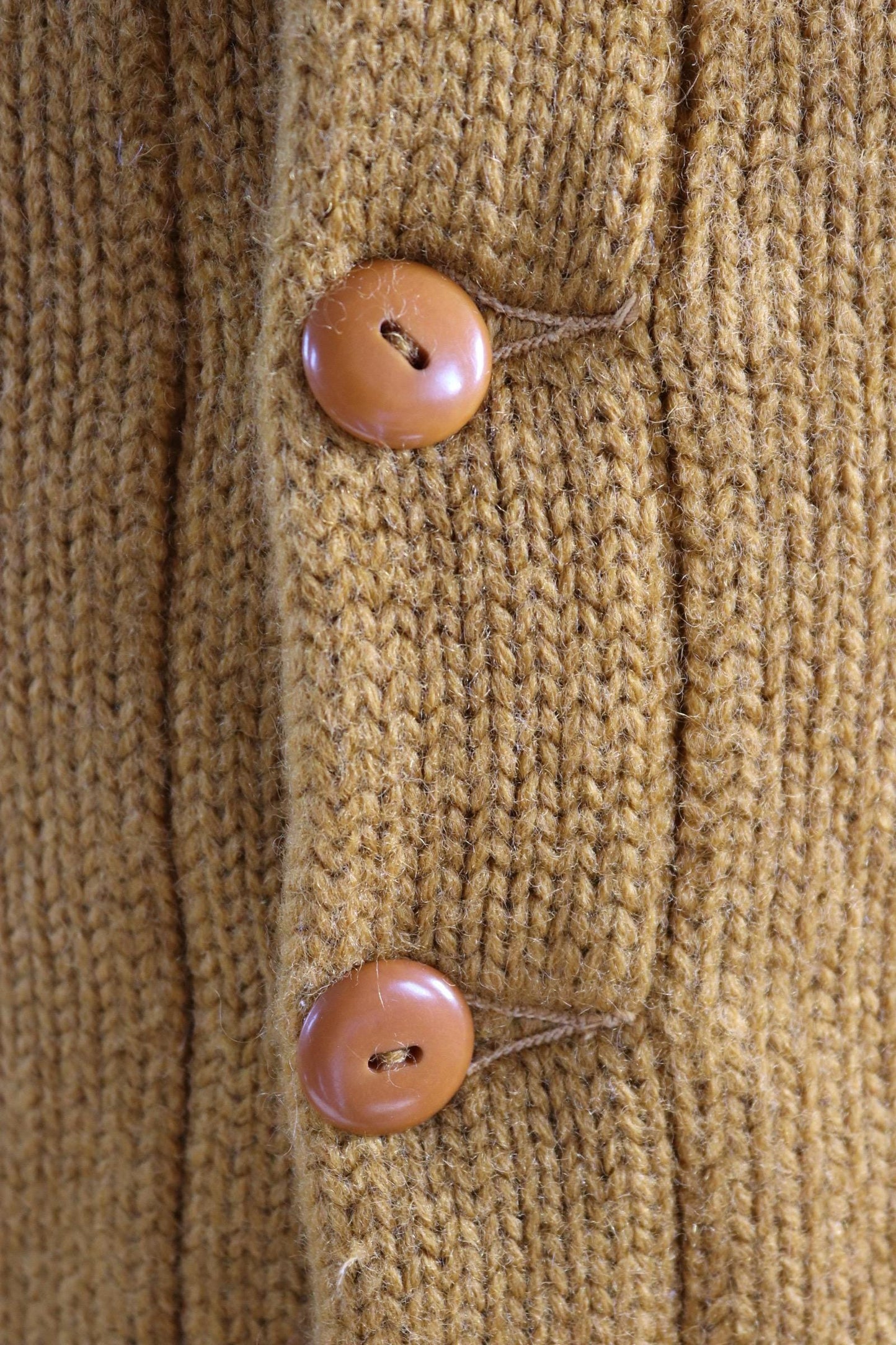 Vintage 1960s thick wool varsity sweater - knitted cardigan - Ivy League style - 38” chest