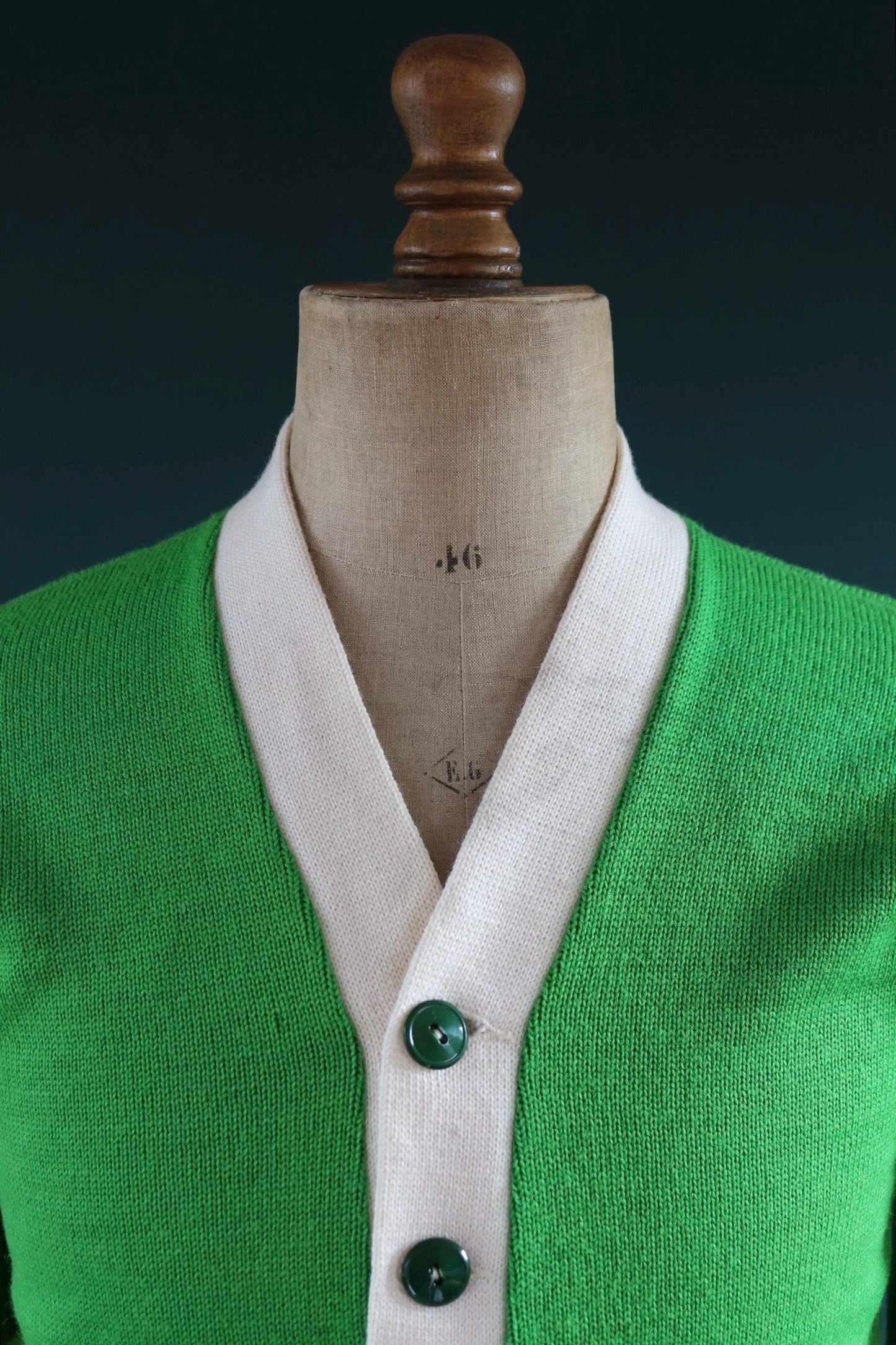 Vintage 1960s wool varsity sweater - knitted jumper - Ivy League style - 38” chest