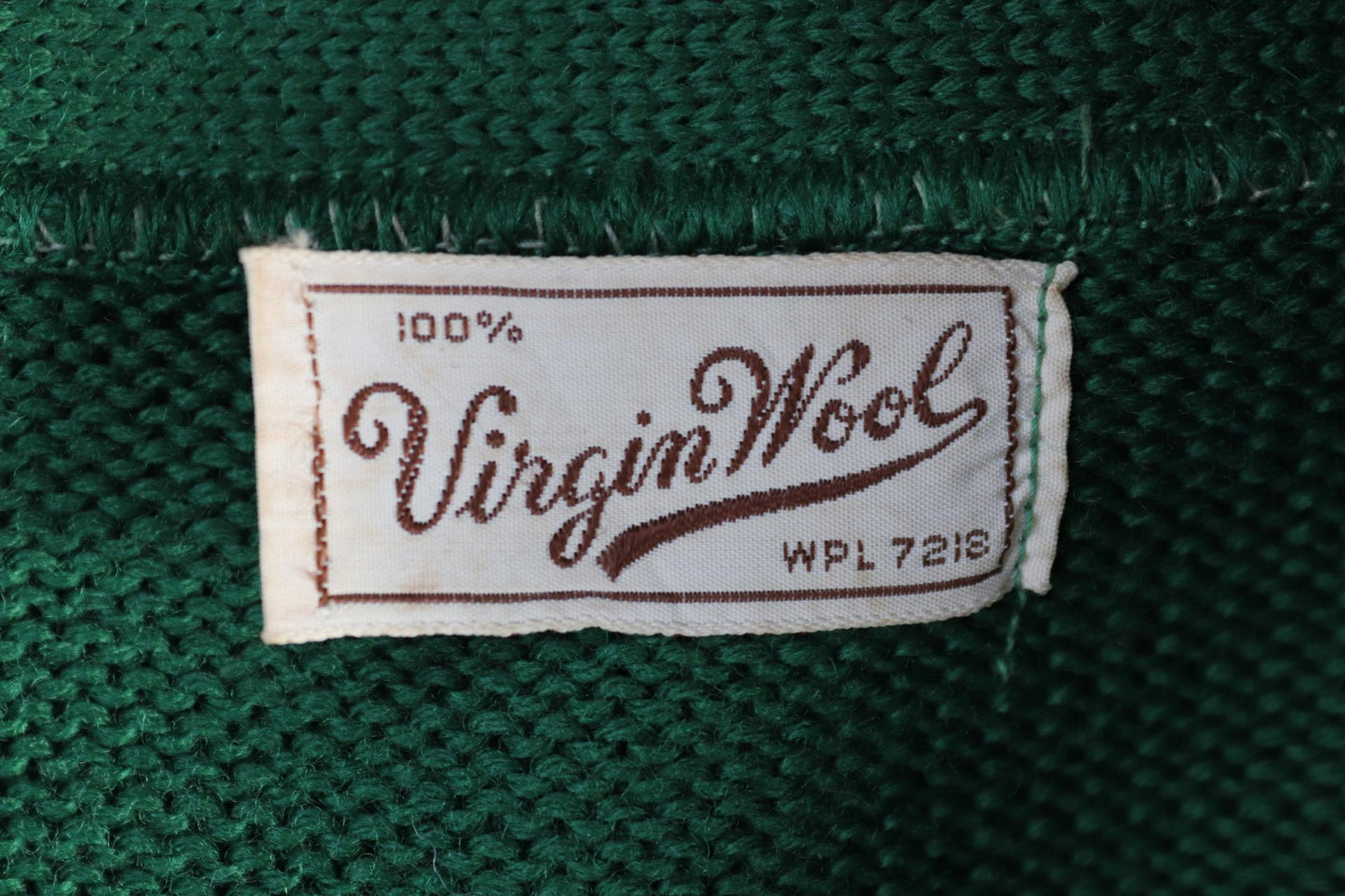 Vintage 1950s green wool college sweater - knitted varsity jumper - Ivy League style - 36” chest