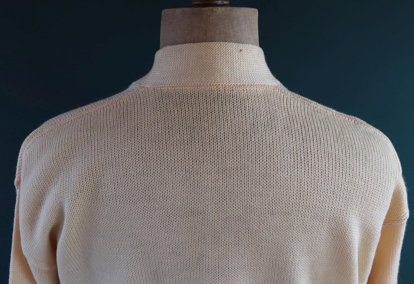 Vintage 1950s wool varsity sweater - chenille patch - knitted cardigan - Ivy League style - 46” chest