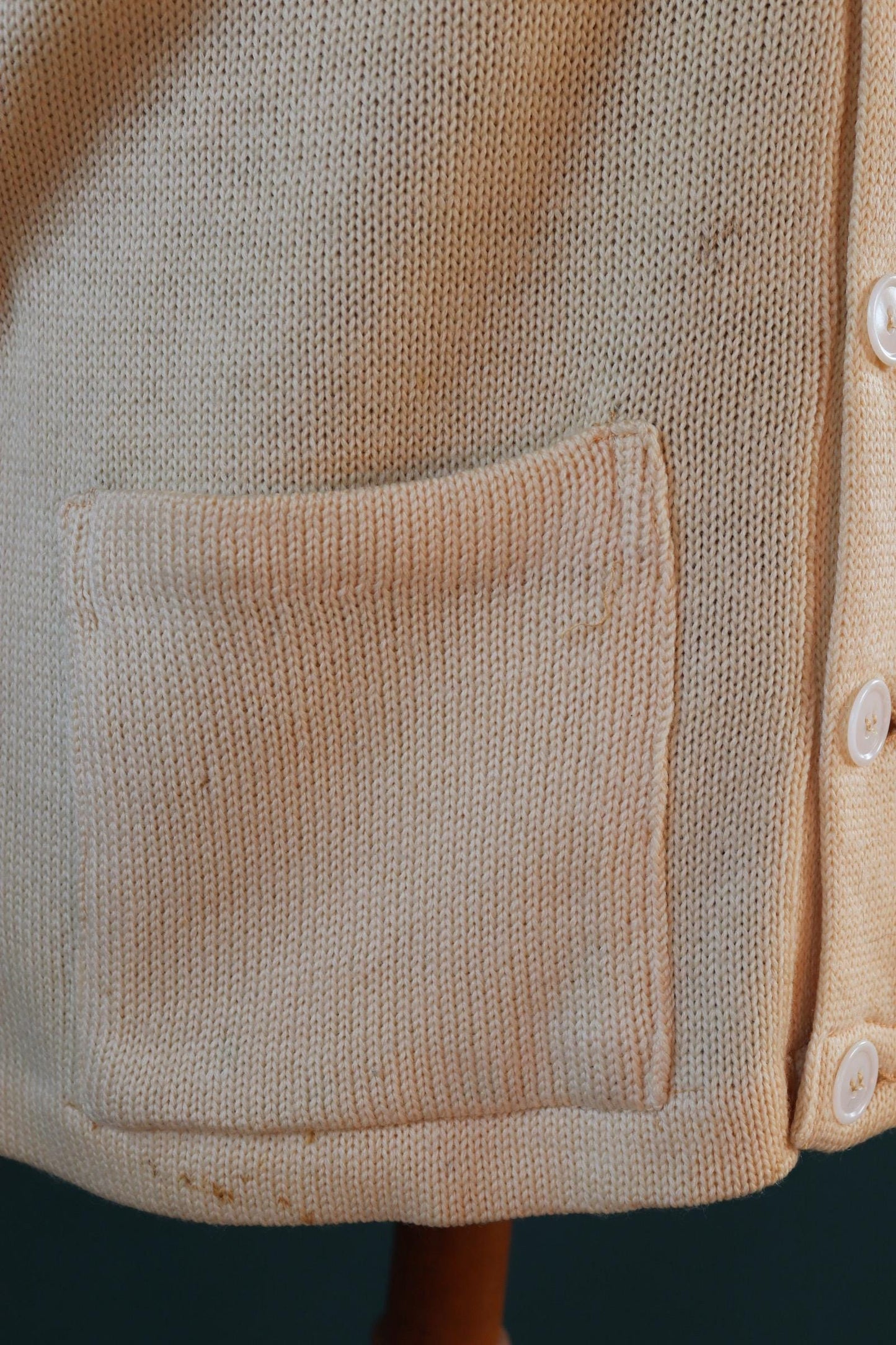Vintage 1950s wool varsity sweater - chenille patch - knitted cardigan - Ivy League style - 46” chest