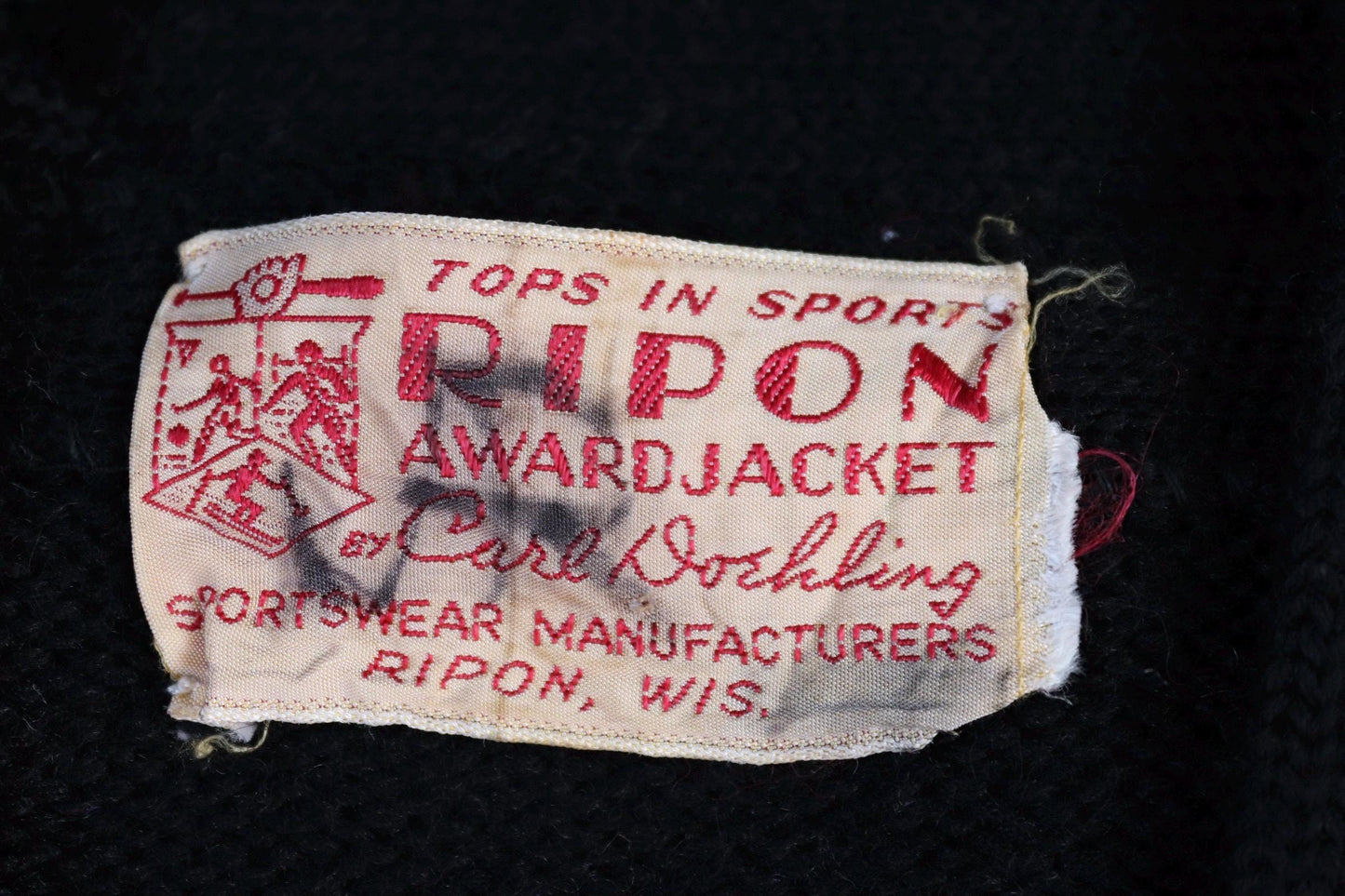Vintage 1950s black wool varsity sweater - knitted jumper - Ivy League style - long rib - 40” chest