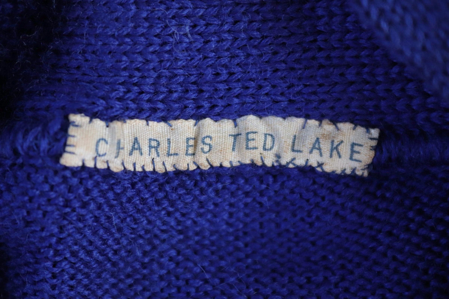Vintage 1960s wool varsity sweater - knitted cardigan - chenille patch - 38” chest