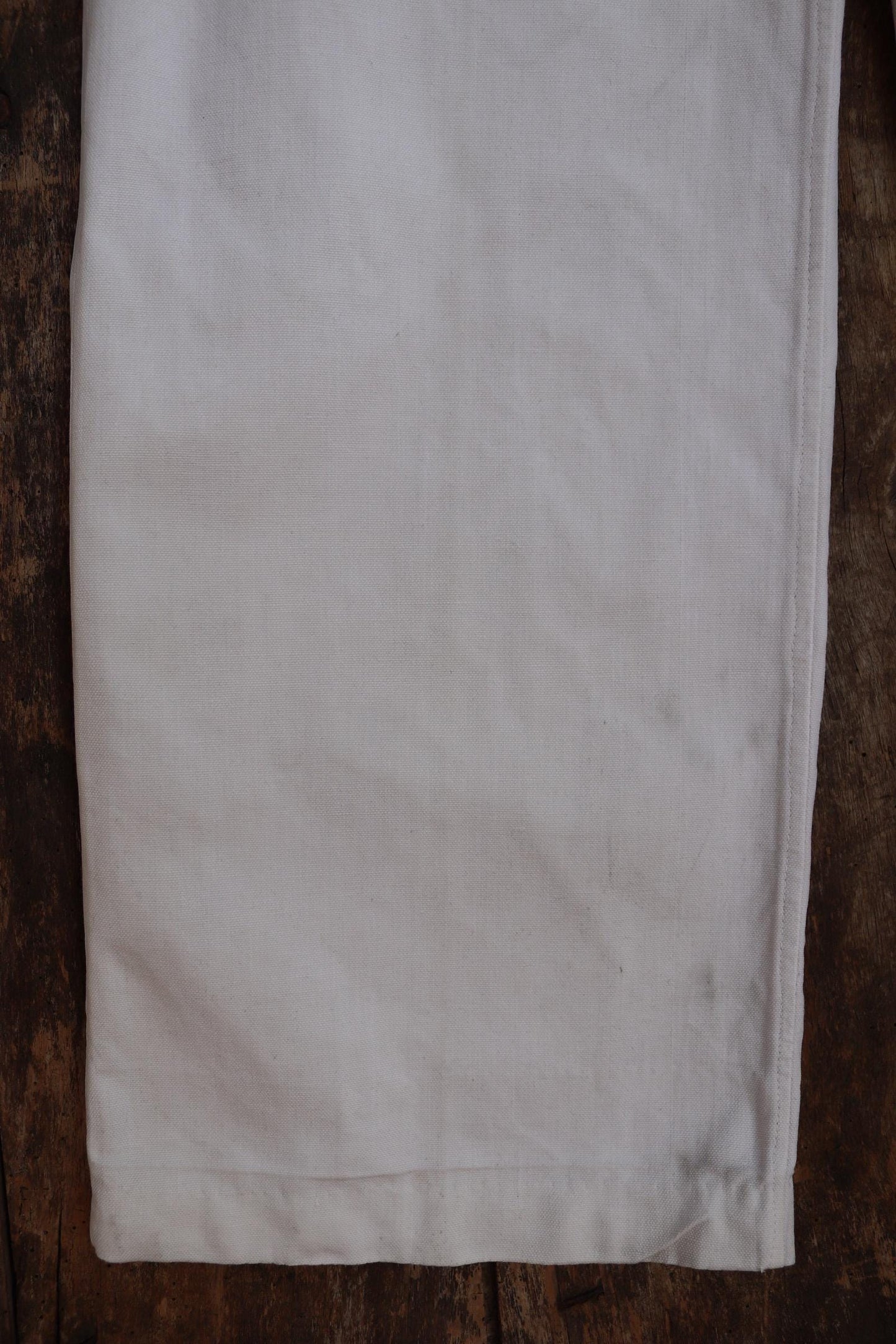 Vintage 1950s French white cotton flares - Marine Nationale trousers - military pants - bell bottoms - 28” x 30”