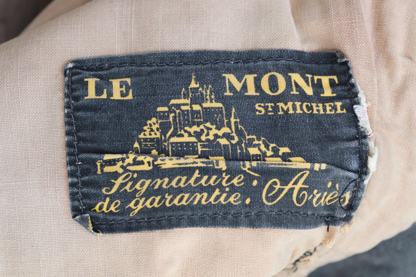 Vintage 1950s French patched workwear trousers - chore pants - buckle back - 32” x 29”