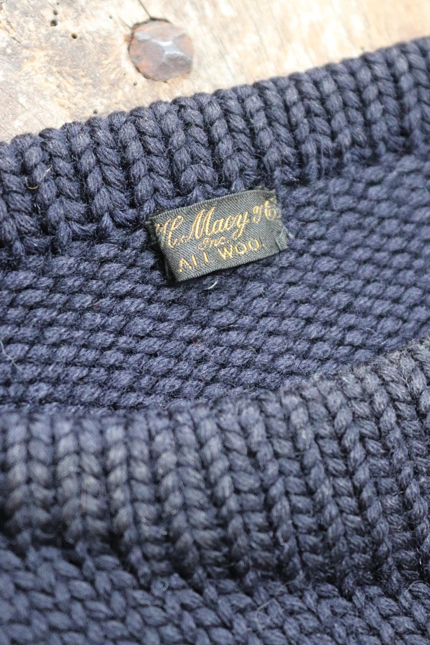 Vintage 1920s wool sweater - RH Macy’s - Ivy style - antique knitwear - 38” chest