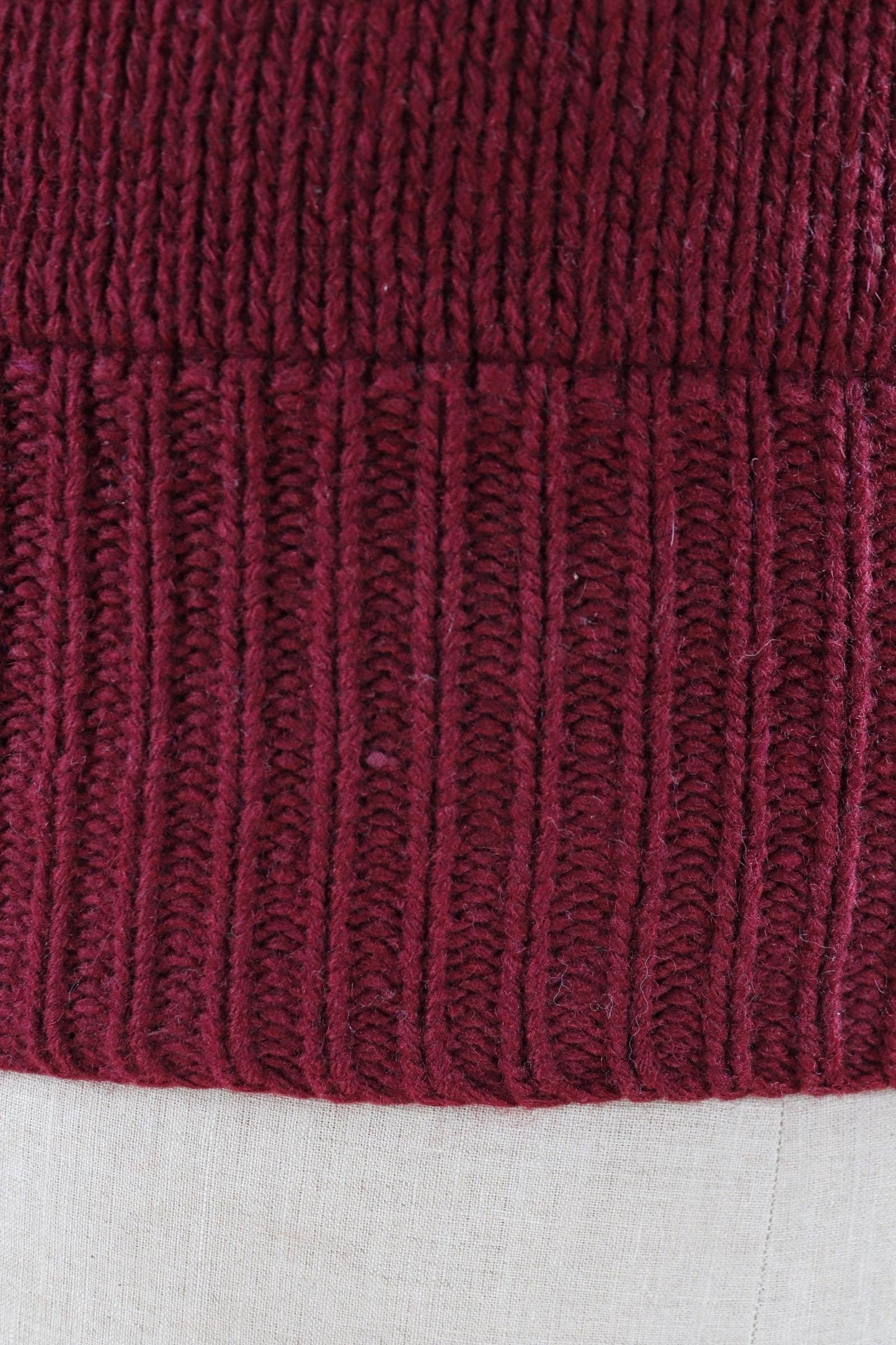 Vintage 1930s varsity sweater - burgundy wool jumper - antique knitwear - 34” chest