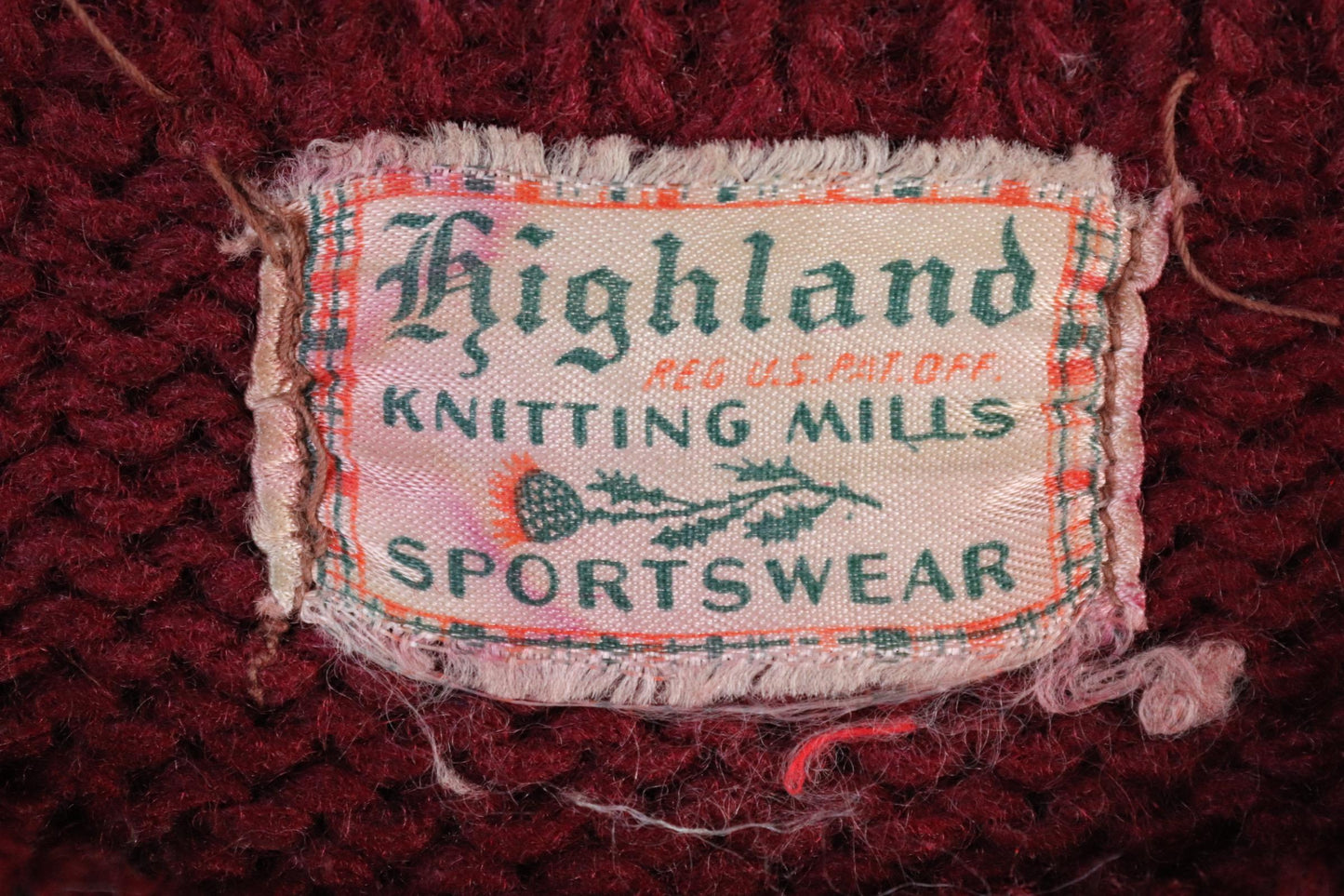 Vintage 1930s varsity sweater - burgundy wool jumper - antique knitwear - 34” chest