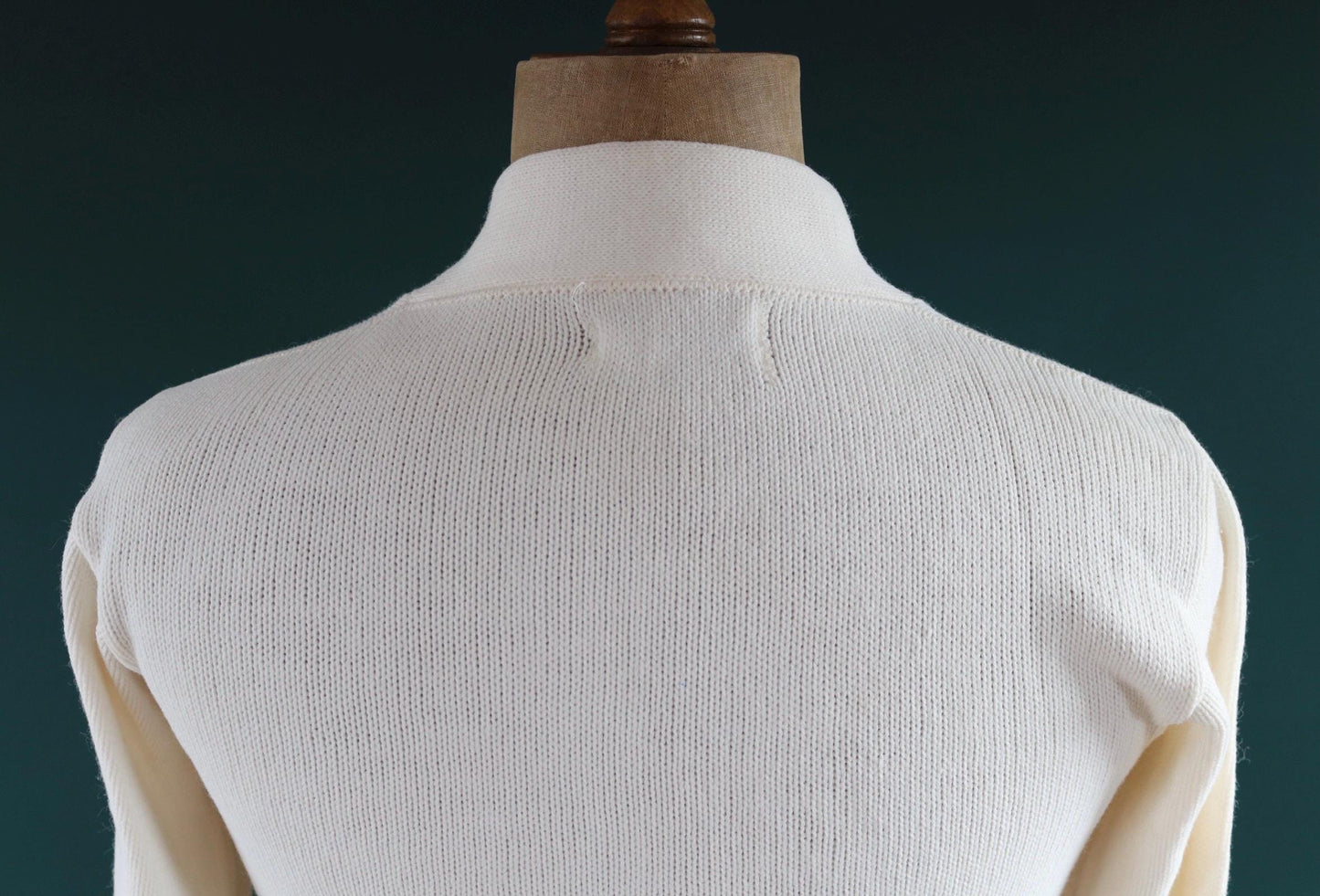 Vintage 1960s acrylic varsity sweater - Ivy League style - white cardigan - knitwear - 38” chest