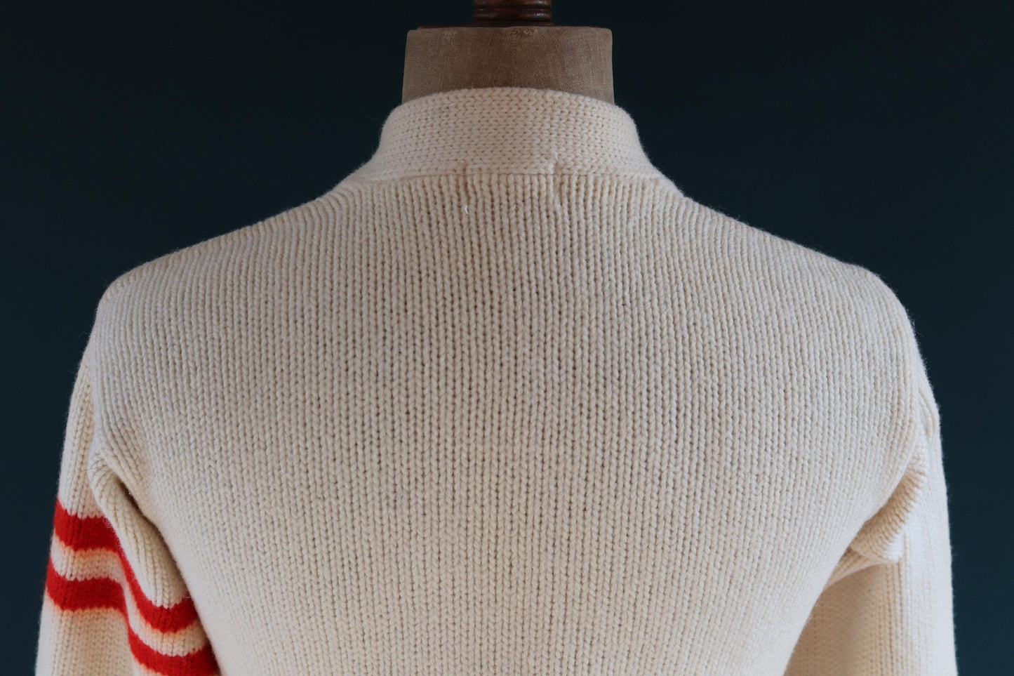 Vintage wool college sweater - 1960s knitted cardigan - original Ivy jumper - 39” chest