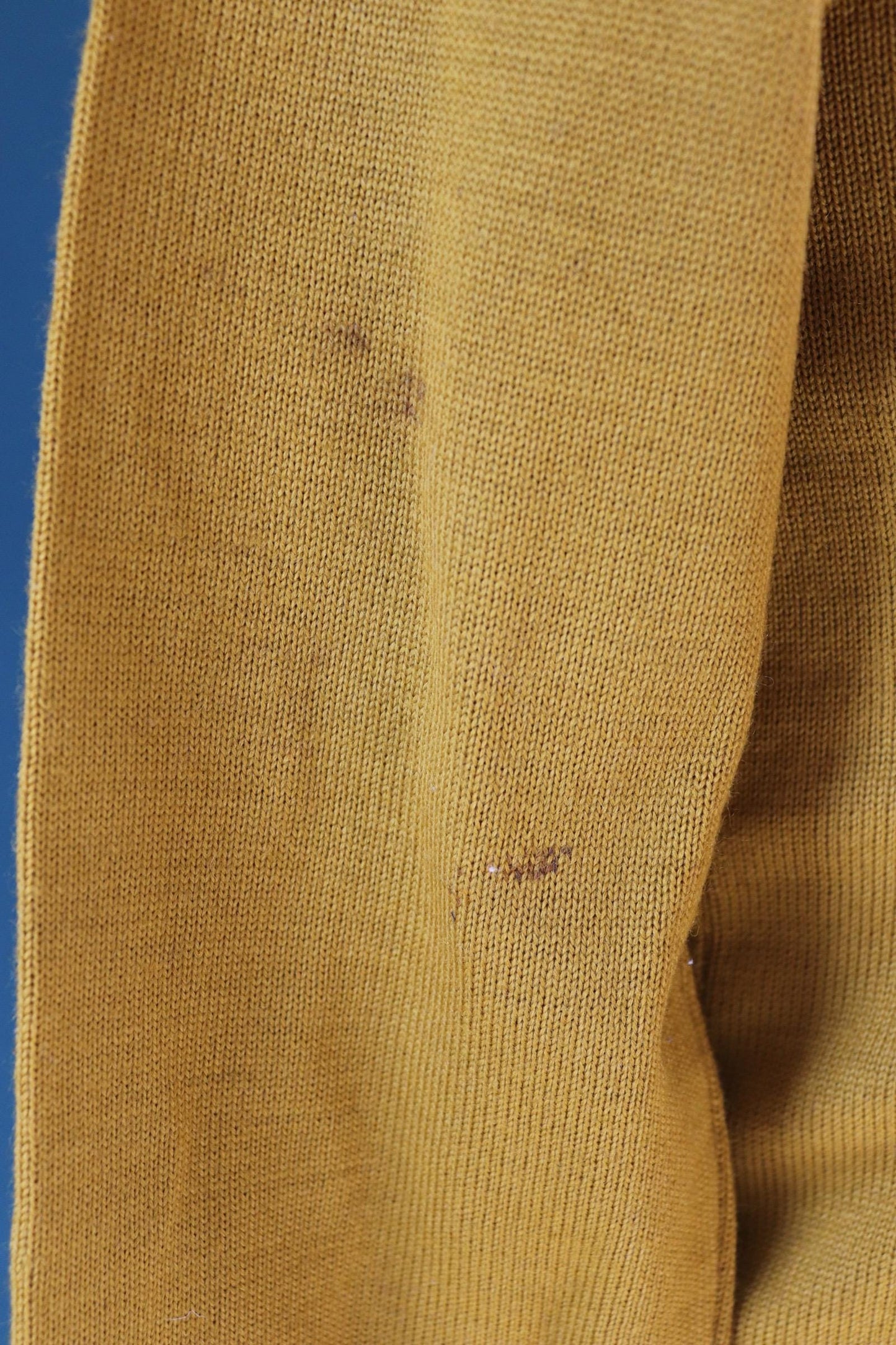 Vintage 1960s mustard wool sweater - gold varsity knit - Ivy League style - chenille patch - 40” chest