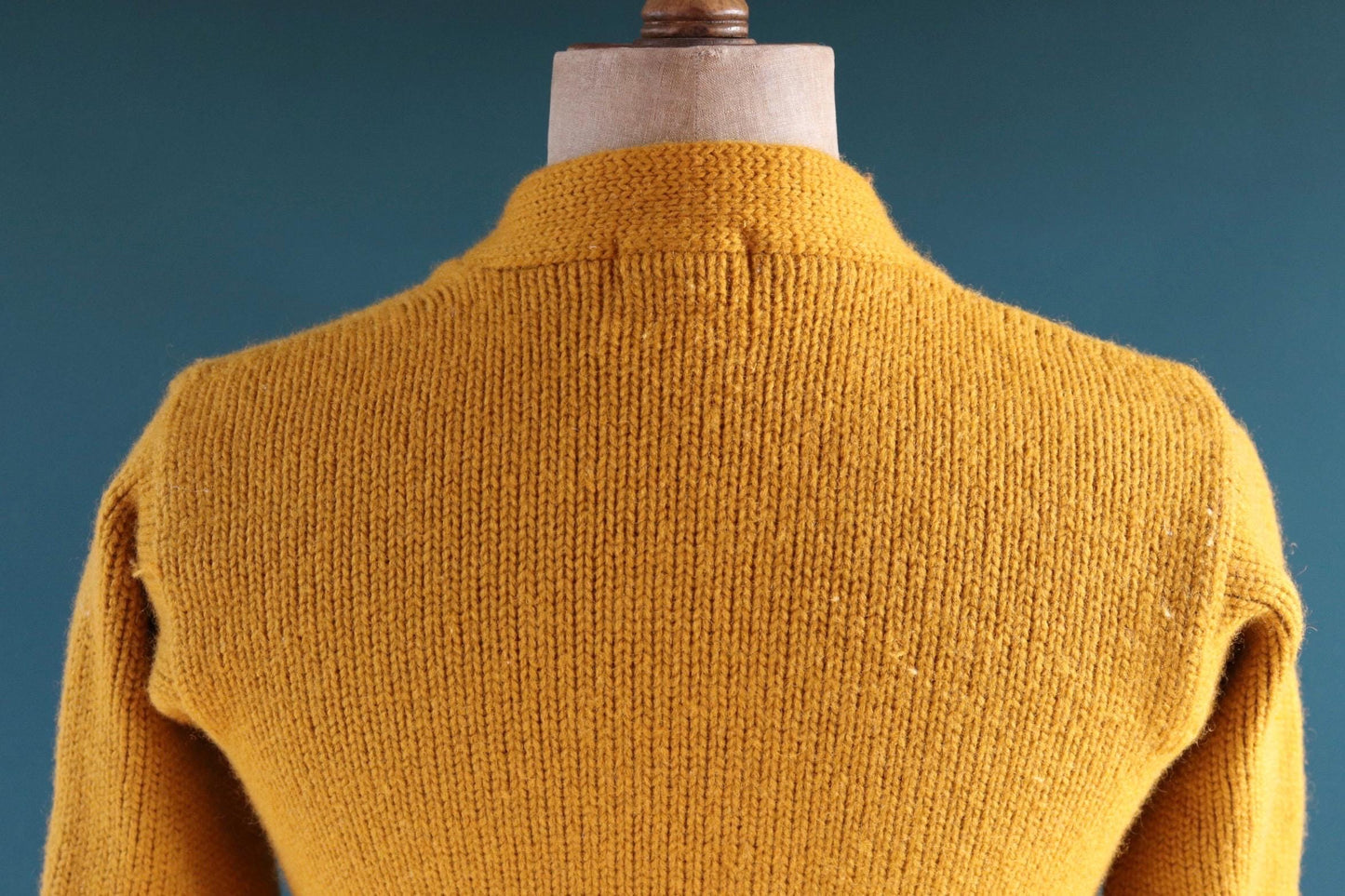 Vintage 1960s thick wool varsity sweater - knitted cardigan - Ivy League style - 38” chest