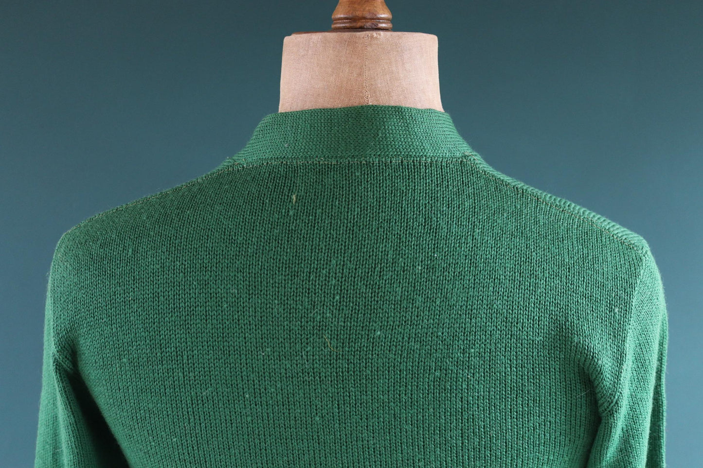 Vintage 1950s green wool college sweater - knitted varsity jumper - Ivy League style - 36” chest