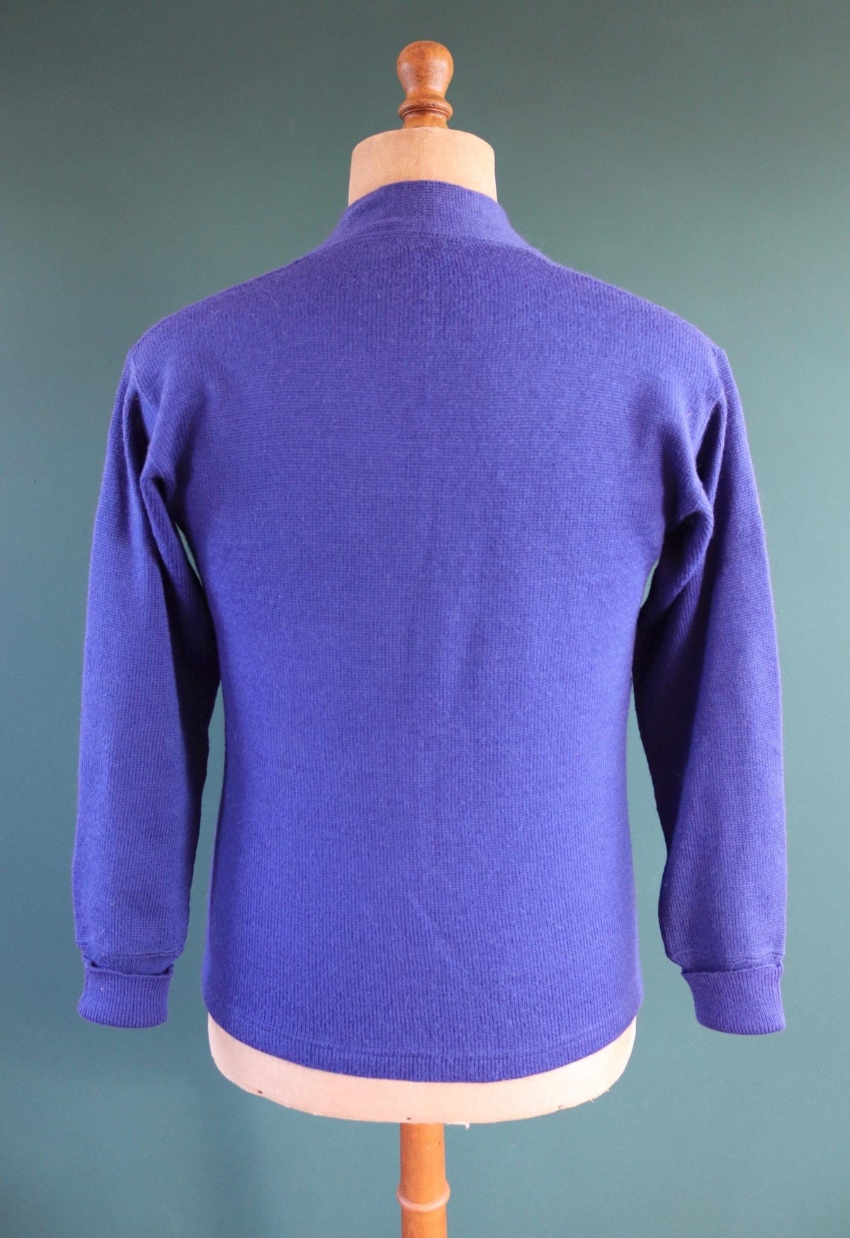 Vintage 1960s wool varsity sweater - knitted cardigan - chenille patch - 38” chest