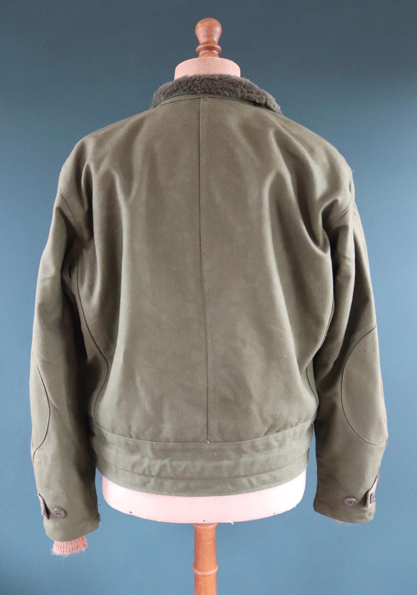 Vintage 1960s Swedish motorcycle jacket - green cotton canvas - military despatch rider - 48” chest - motorjacka