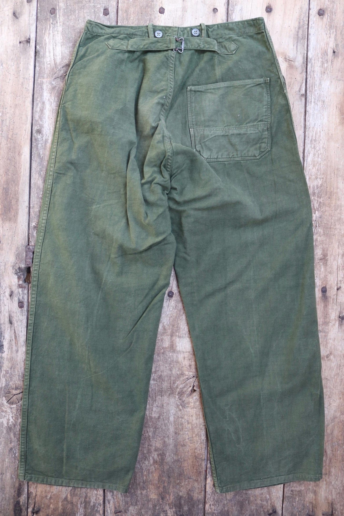 Vintage 1940s Swedish workwear trousers - WW2 utility chore pants - buckle back - 31” x 29”