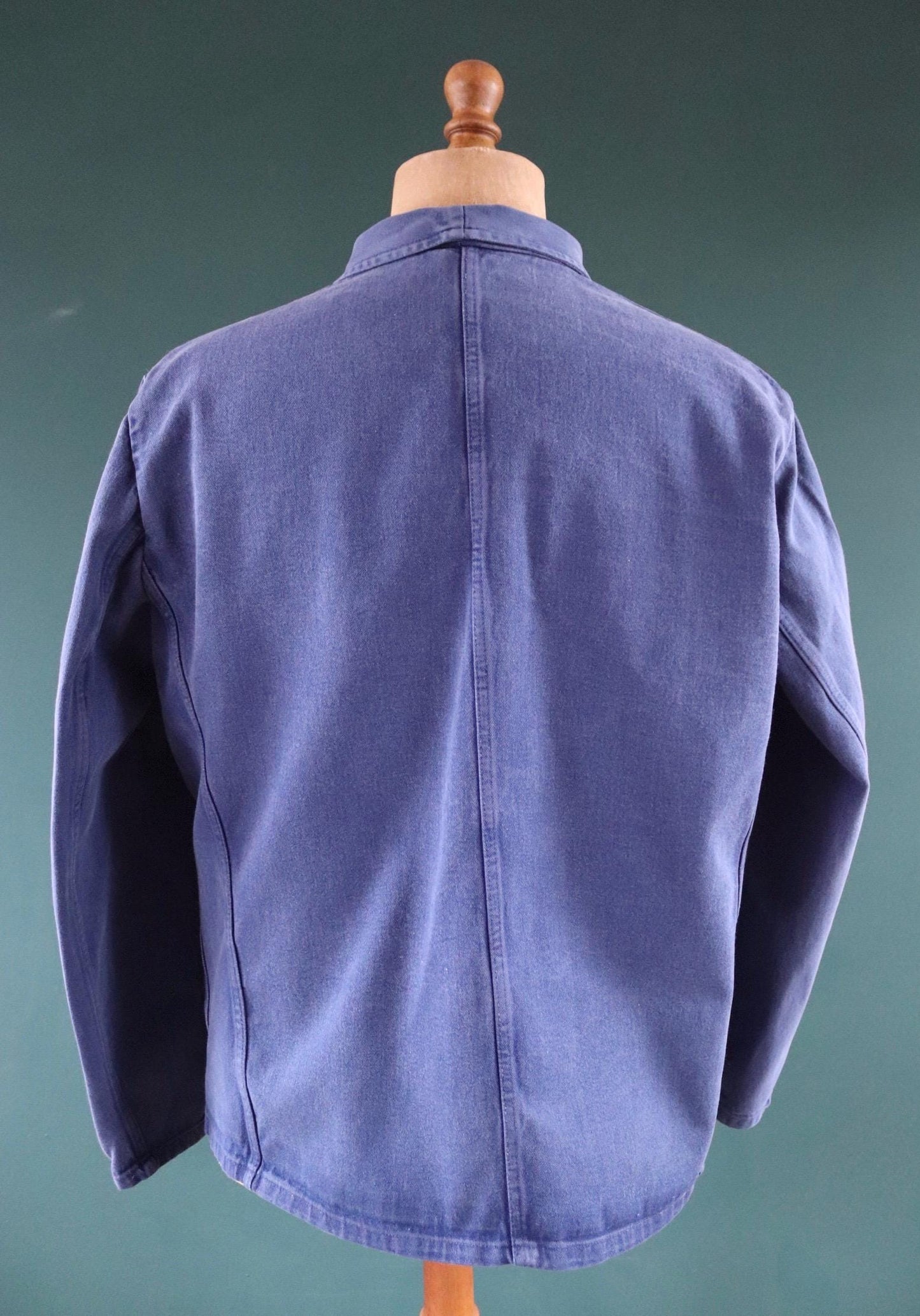 Vintage French workwear jacket - blue chore coat - 48” chest
