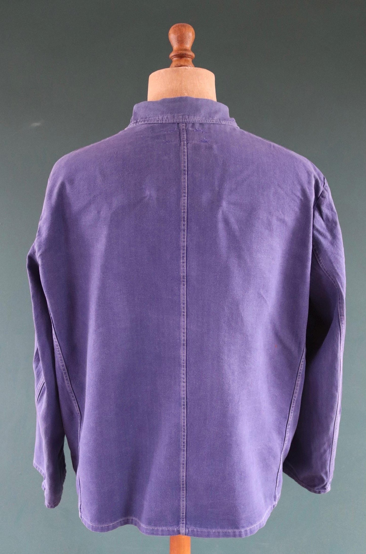 Vintage French blue workwear jacket - cotton twill - 50” chest - bleu de travail