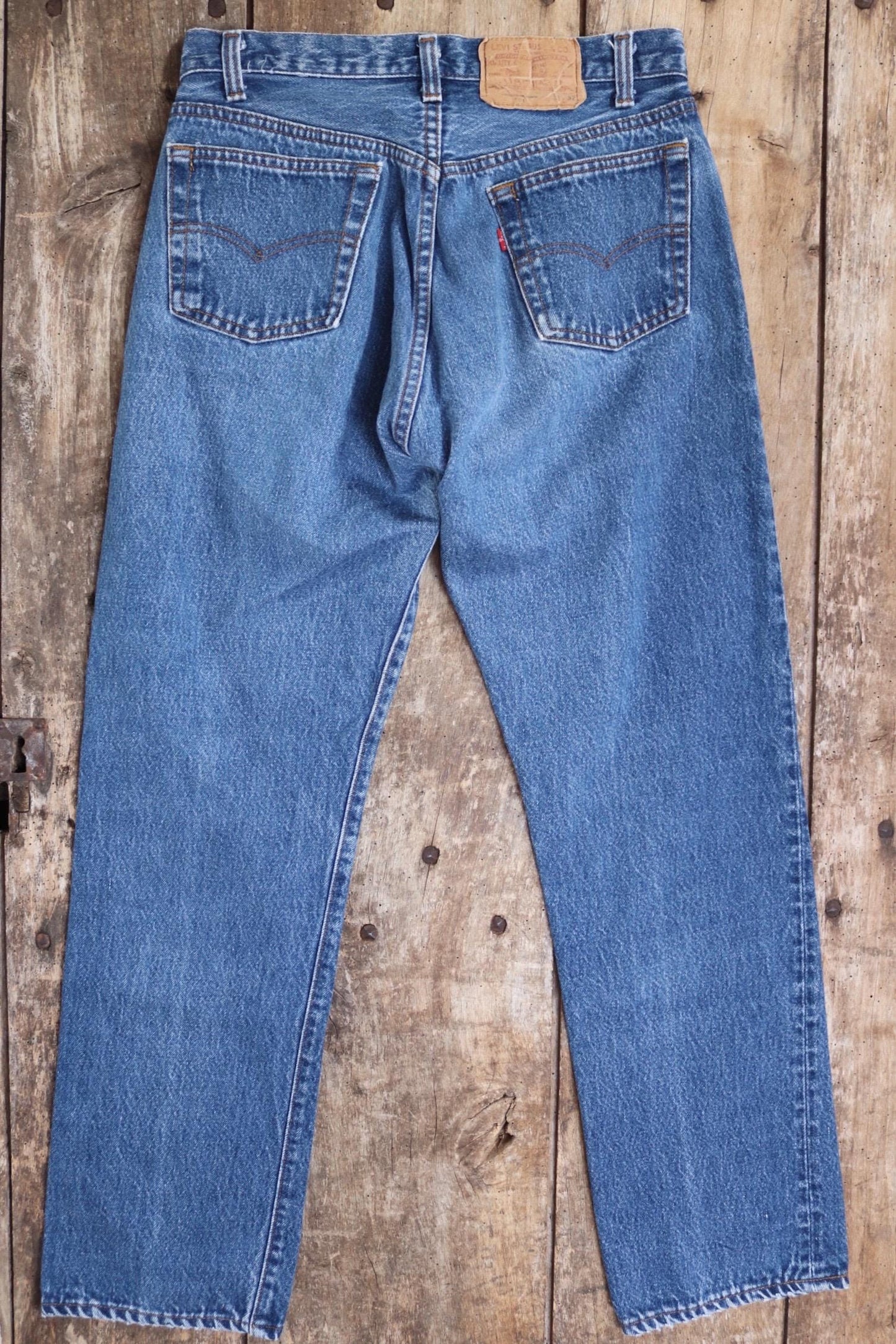 Vintage 1990s Levis 501 denim jeans - made in USA - small e red tab - 29” x 29”