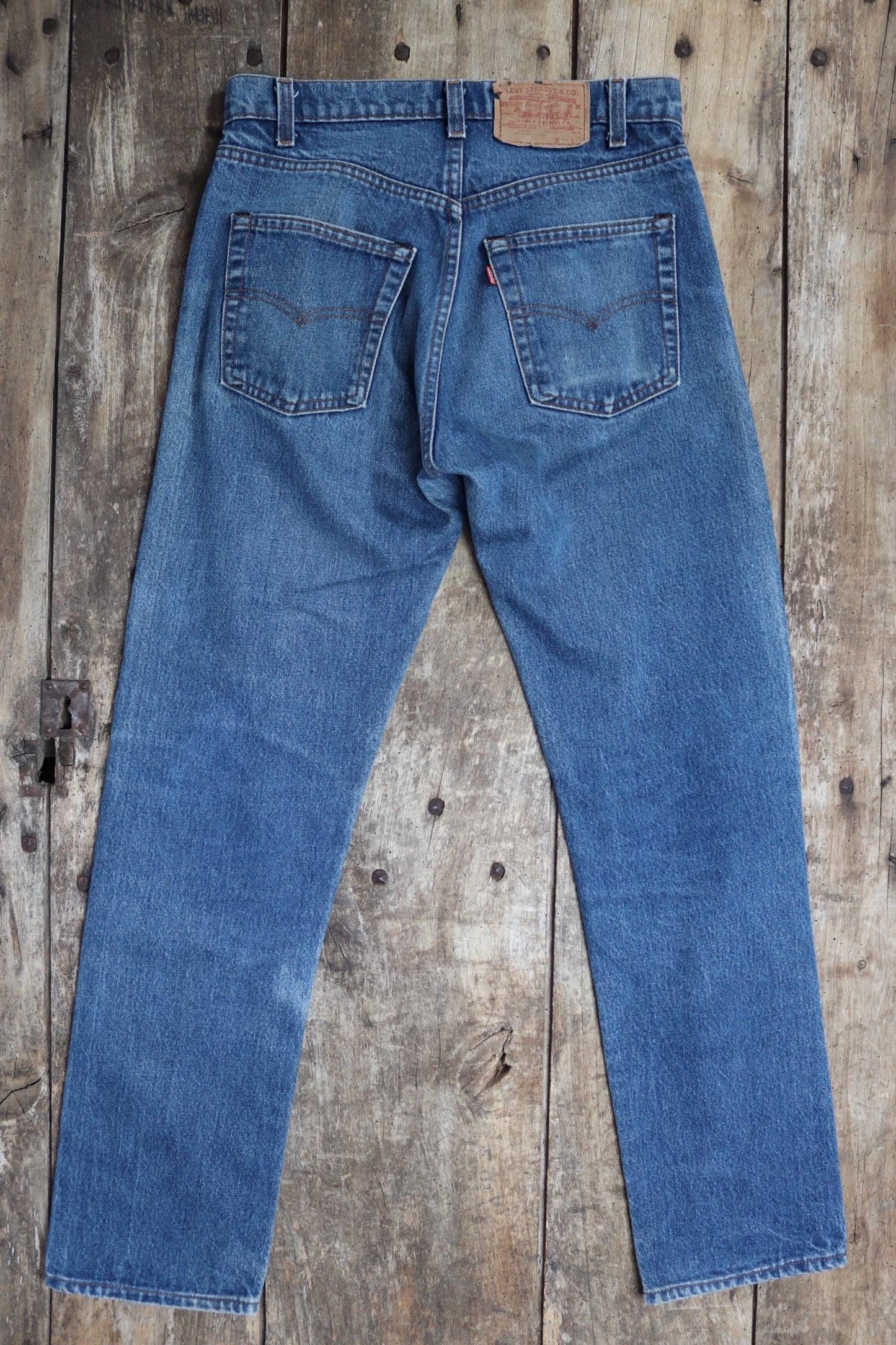 Vintage 1990s Levis 505 denim jeans - made in USA - small e red tab - 30” x 31”