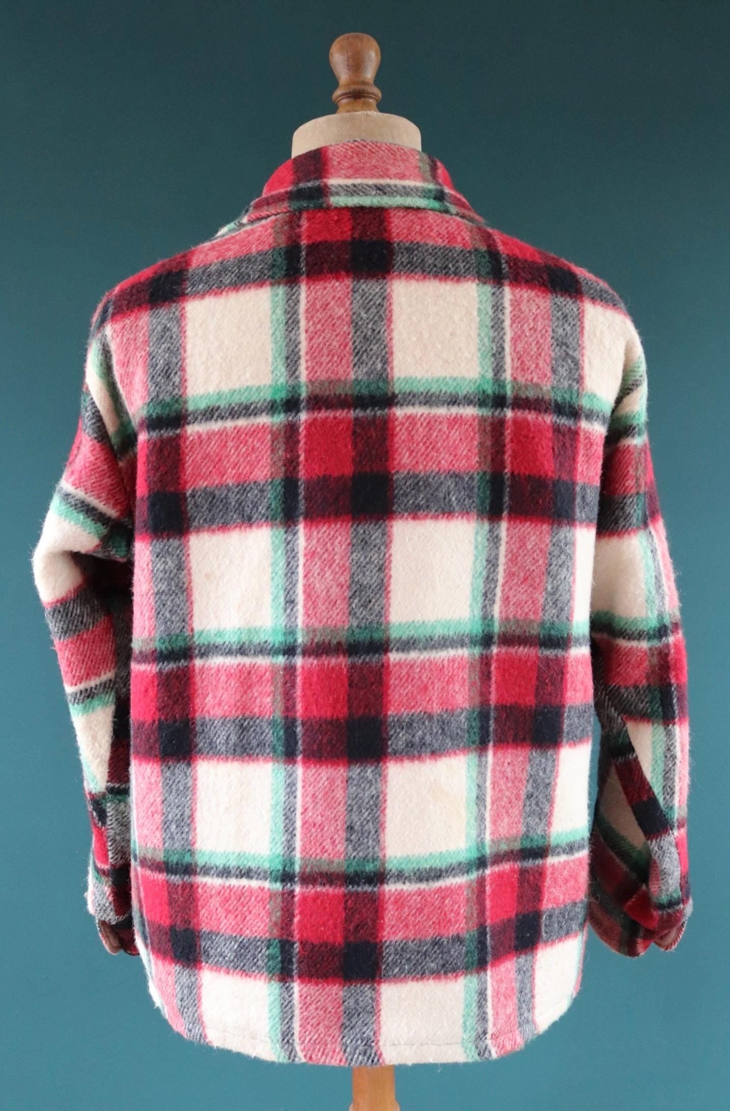 Vintage 1970s plaid workwear jacket - checked chore coat - 47” chest