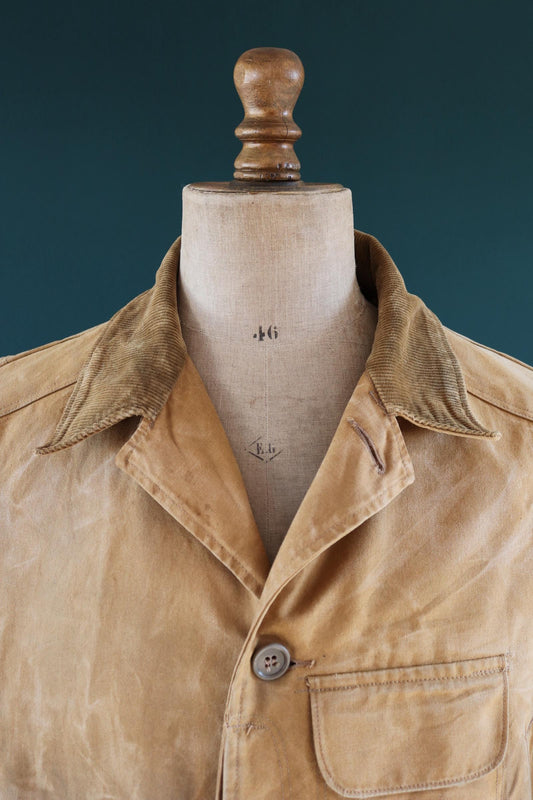Vintage 1930s Utica Duxbak workwear jacket - duck cotton canvas - chore coat - 48” chest