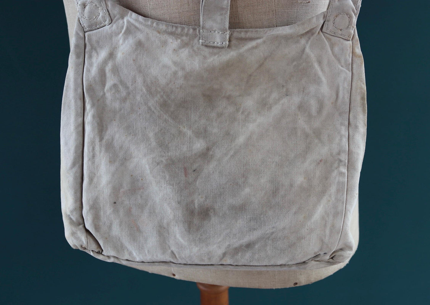 Antique WW1 military bag - Swedish army musette - cotton cross body bread bag - mattornist