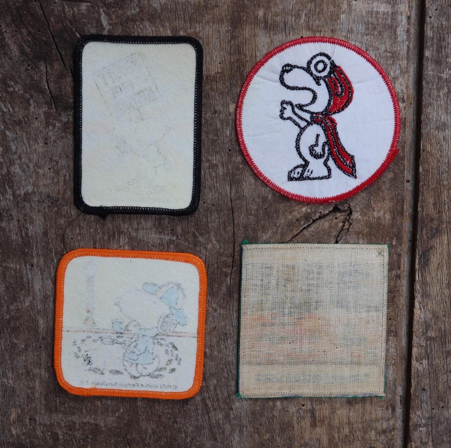 Vintage 1980s Snoopy patches - Peanuts embroidered badges - deadstock - Red Baron