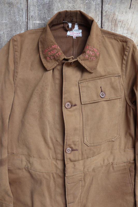 Vintage 1940s CC41 Shell coveralls - British workwear - rare petrolania - Shell Mex embroidery - 41” chest - 37” x 31”