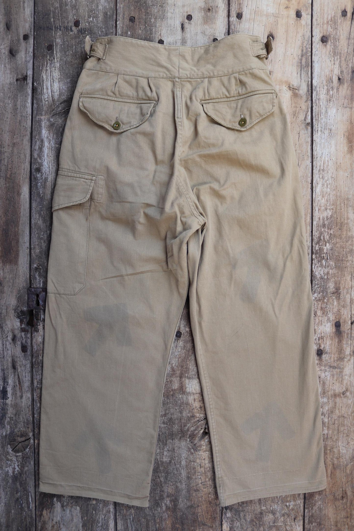 Vintage 1960s British army Gurkha trousers - military pleated pants - 30" x 27"