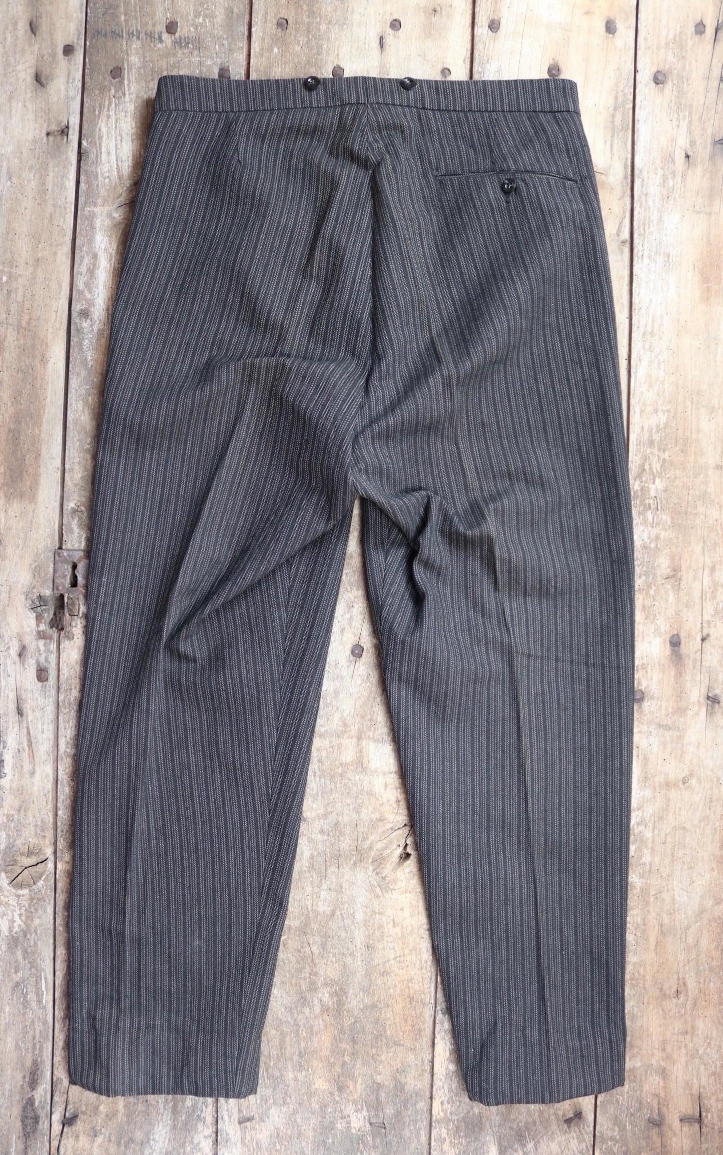 Vintage 1960s morning suit trousers - striped suit pants - 36” x 30”