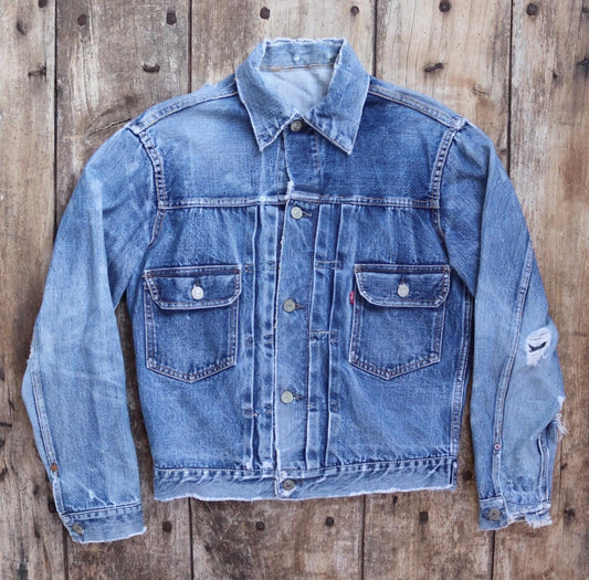 Vintage 1950s Levis denim jacket - type two - selvedge - big e red tab - 38” chest