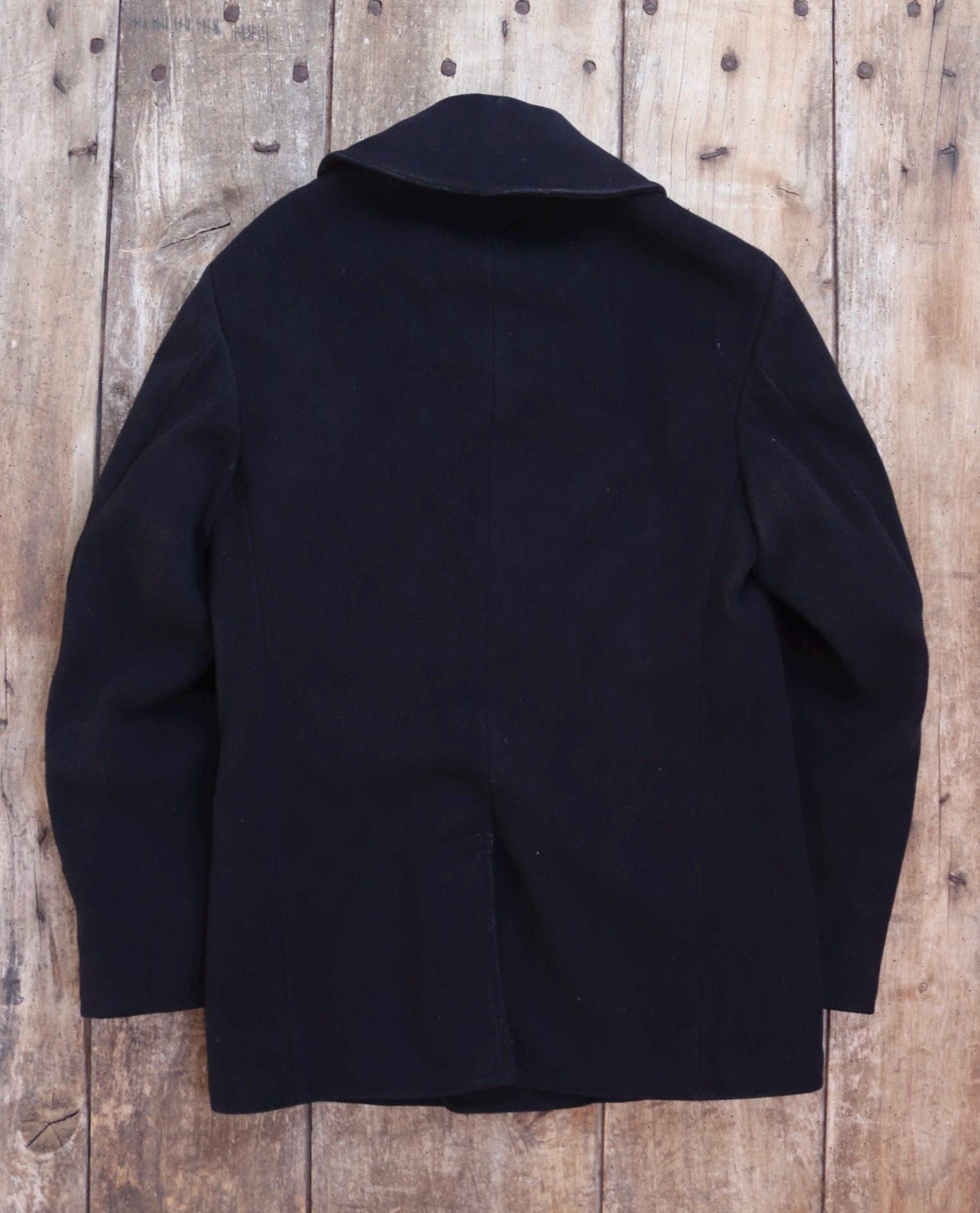 Vintage 1950s wool pea coat - embroidered military souvenir - USN Korean War era - reefer jacket - 37" chest