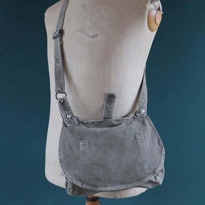 Vintage 1930s 30s WW2 era Swedish army military cotton cross body mattornist bag stamped musette