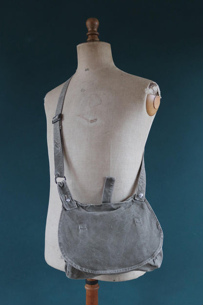 Vintage 1930s 30s WW2 era Swedish army military cotton cross body mattornist bag stamped musette